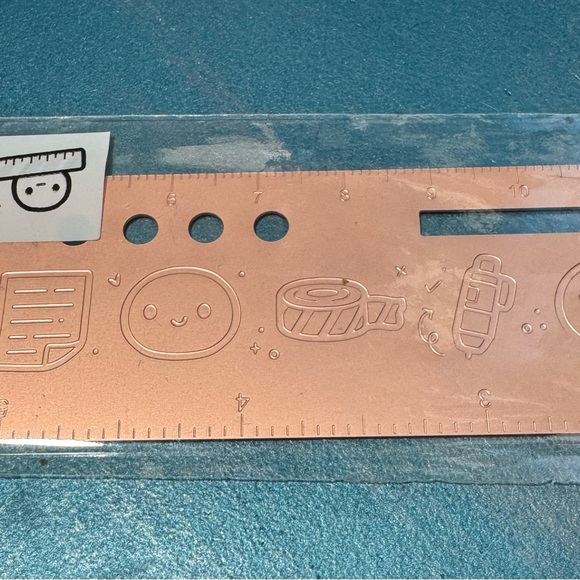 TheCoffeeMonsterz Co Emotis and Doodles 2.0 Metal Ruler: Rose Gold - Picture 3 of 4